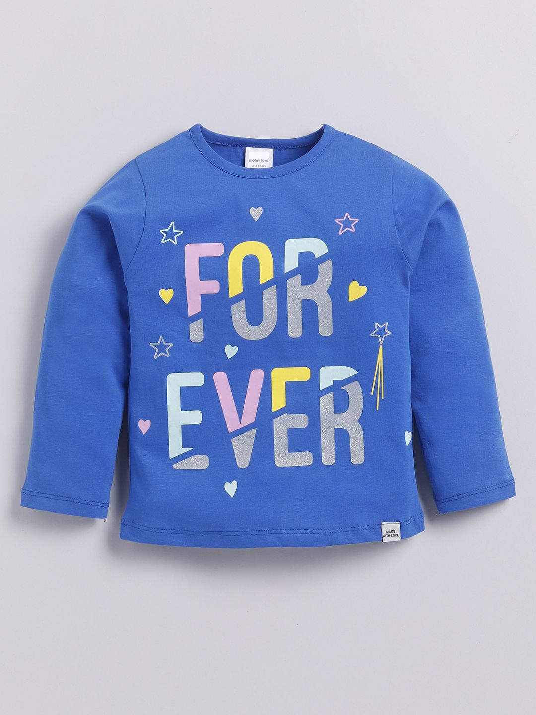 Moms Love Girls Printed Pure Cotton T-Shirt With Trousers
