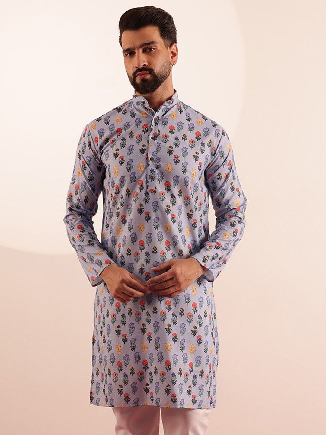 SOJANYA Men Floral Printed Kurta