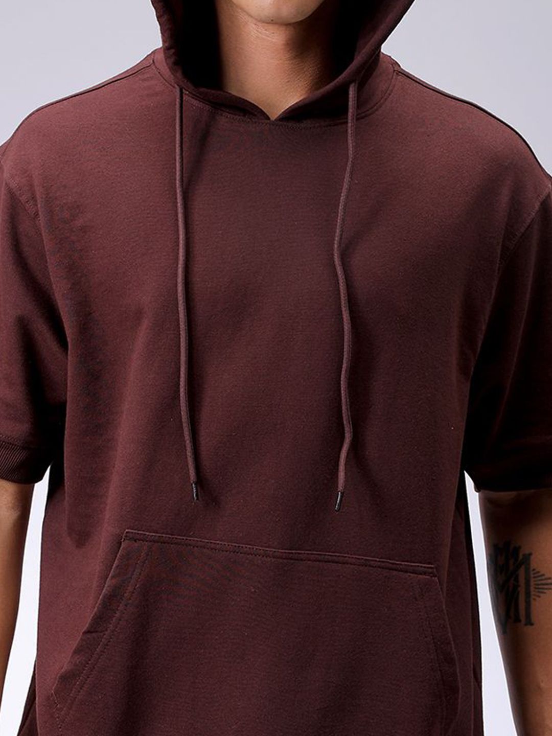 The Indian Garage Co Men Hooded Solid Sweatshirt
