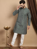 Anouk Geometric Printed Mandarin Collar Regular Straight Kurta With Churidar