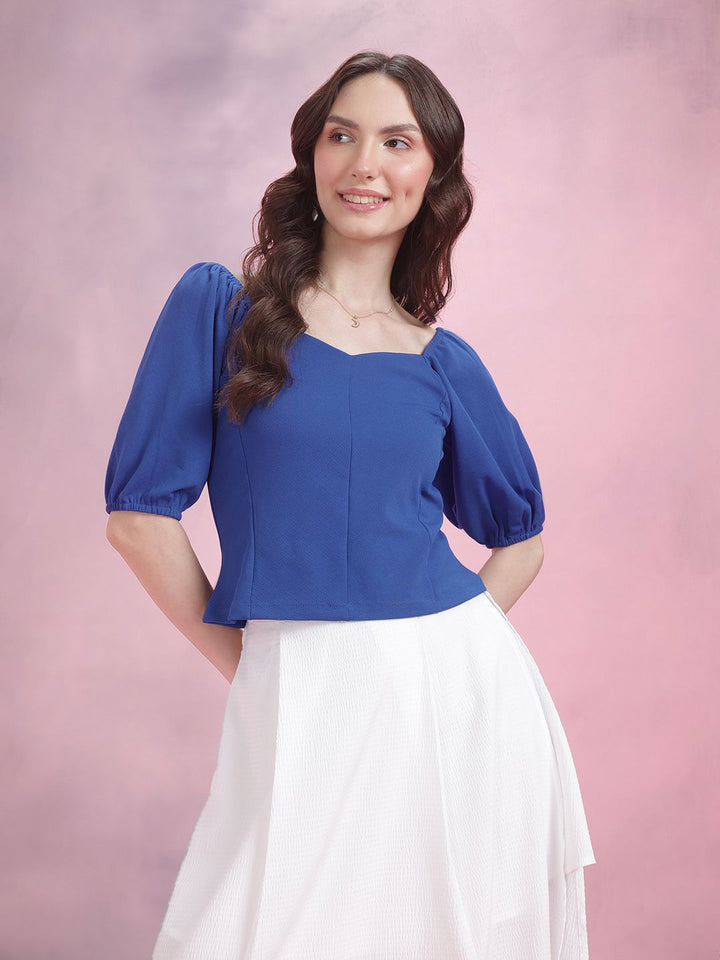 DressBerry Sweetheart Neck Puff Sleeve Top