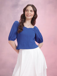 DressBerry Sweetheart Neck Puff Sleeve Top