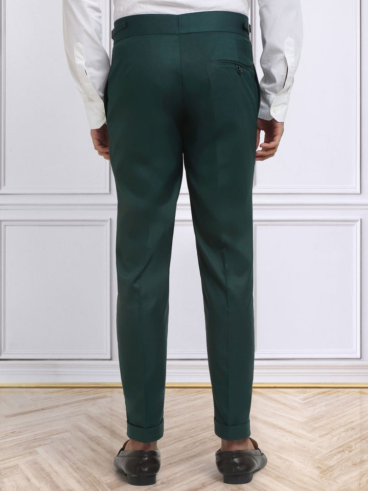 KLOTTHE Cotton Slim Fit Pleated Formal Trousers