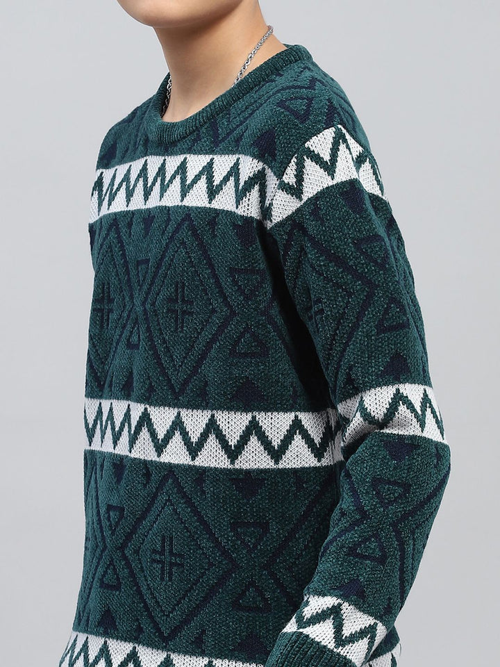 Monte Carlo Kids Boys Self Striped Sweater