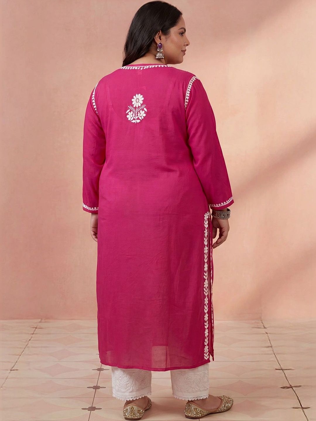 Rumah Wanita Chikankari Sulam Kurta Chikankari