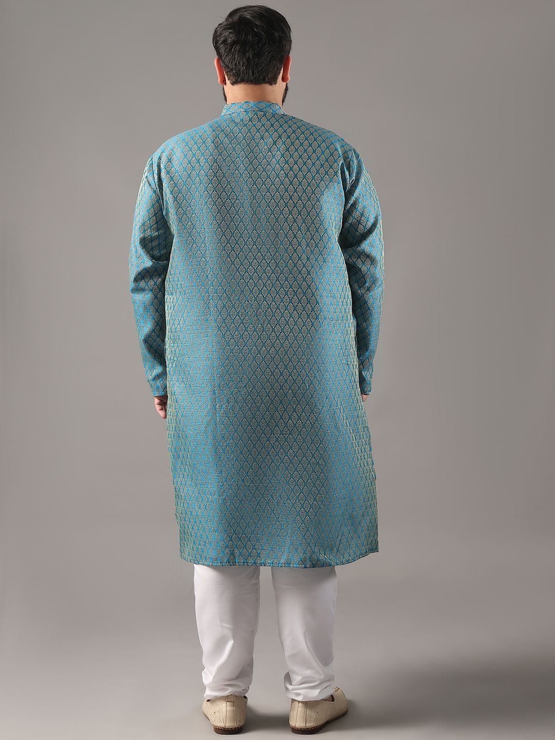 SOJANYA PLUS Plus Size Men Ethnic Motifs Woven Design Straight Kurta With Pyjamas