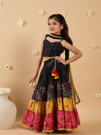 pspeaches Girls Printed Ready to Wear Lehenga & Blouse With Dupatta