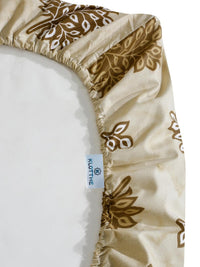 KLOTTHE Yellow Cotton Floral 400 TC Single Bedsheets