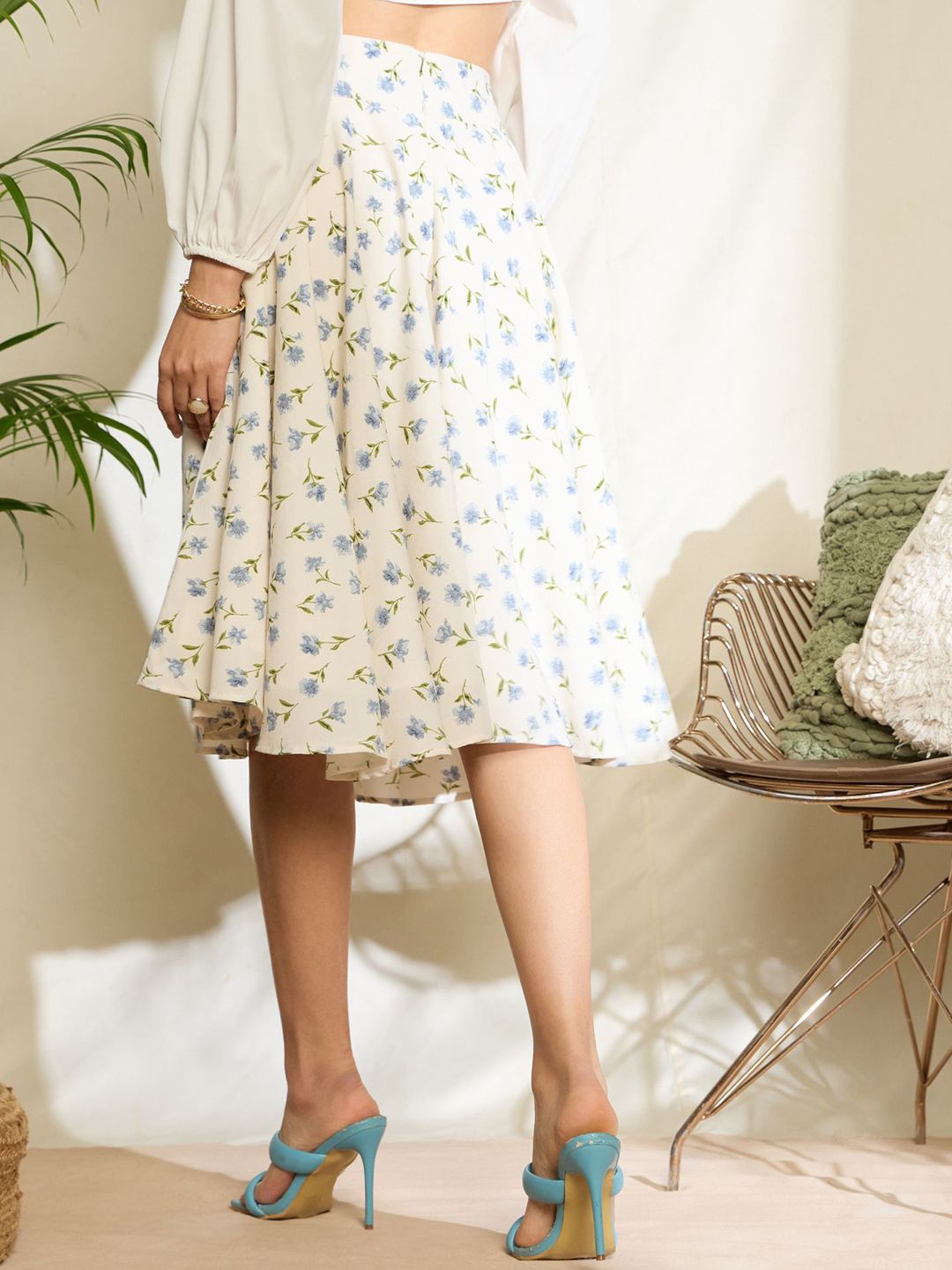 Berrylush Printed A-Line Knee Length Skirt