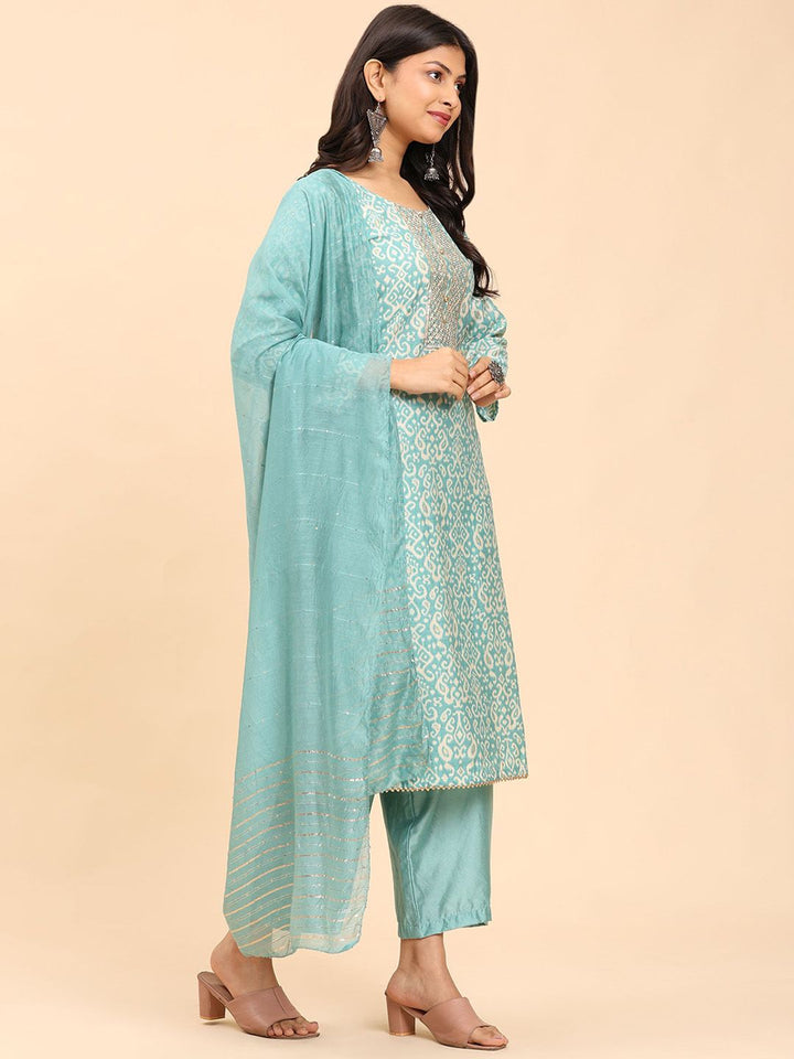 Mamicha Women Floral Printed Regular Pure Cotton Kurta with Palazzos & With Dupatta