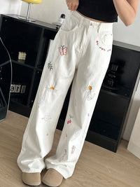 DressBerry Women Wide Leg High-Rise Cotton Jeans