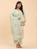 Mamicha Women Floral Regular Pure Cotton Kurta with Palazzos & With Dupatta