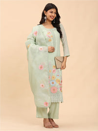 Mamicha Women Floral Regular Pure Cotton Kurta with Palazzos & With Dupatta
