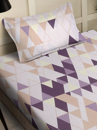 Myntra Elegant Homes Geometric 400 TC Pure Cotton Single Bedsheet With 1 Pillow Cover