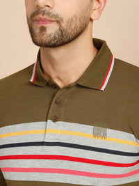 Sweet Dreams Men Striped Cotton Lounge T-Shirt