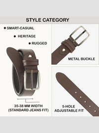 Teakwood Leathers Men Textured Leather Formal Belt