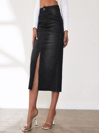 DressBerry Women Denim A-Line Midi Skirt