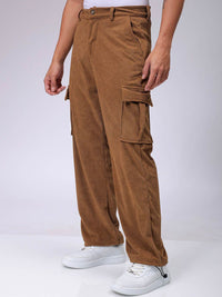 The Indian Garage Co Men Textured Loose Fit Cargos Trousers