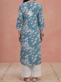 Rumah Wanita Chikankari Kurta Chikankari Sulaman Bunga