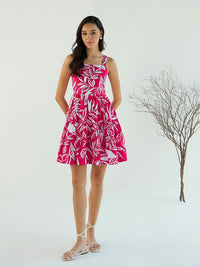 Pink Paprika by SASSAFRAS Floral Print Fit & Flare Dress