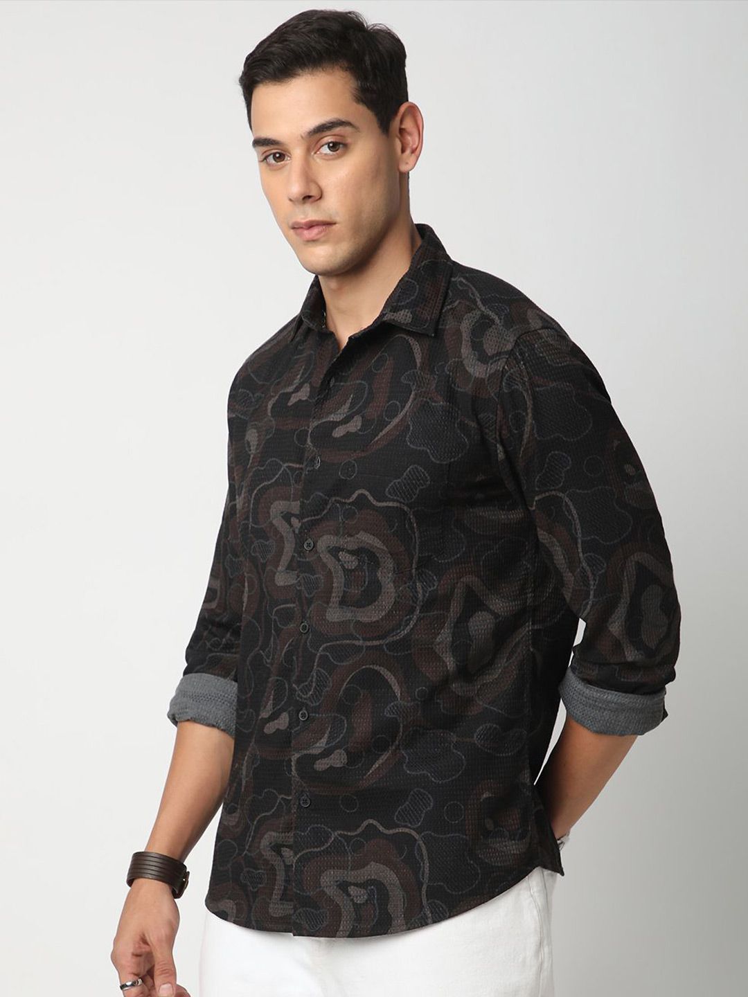 VASTRADO Men Classic Slim Fit Opaque Casual Shirt