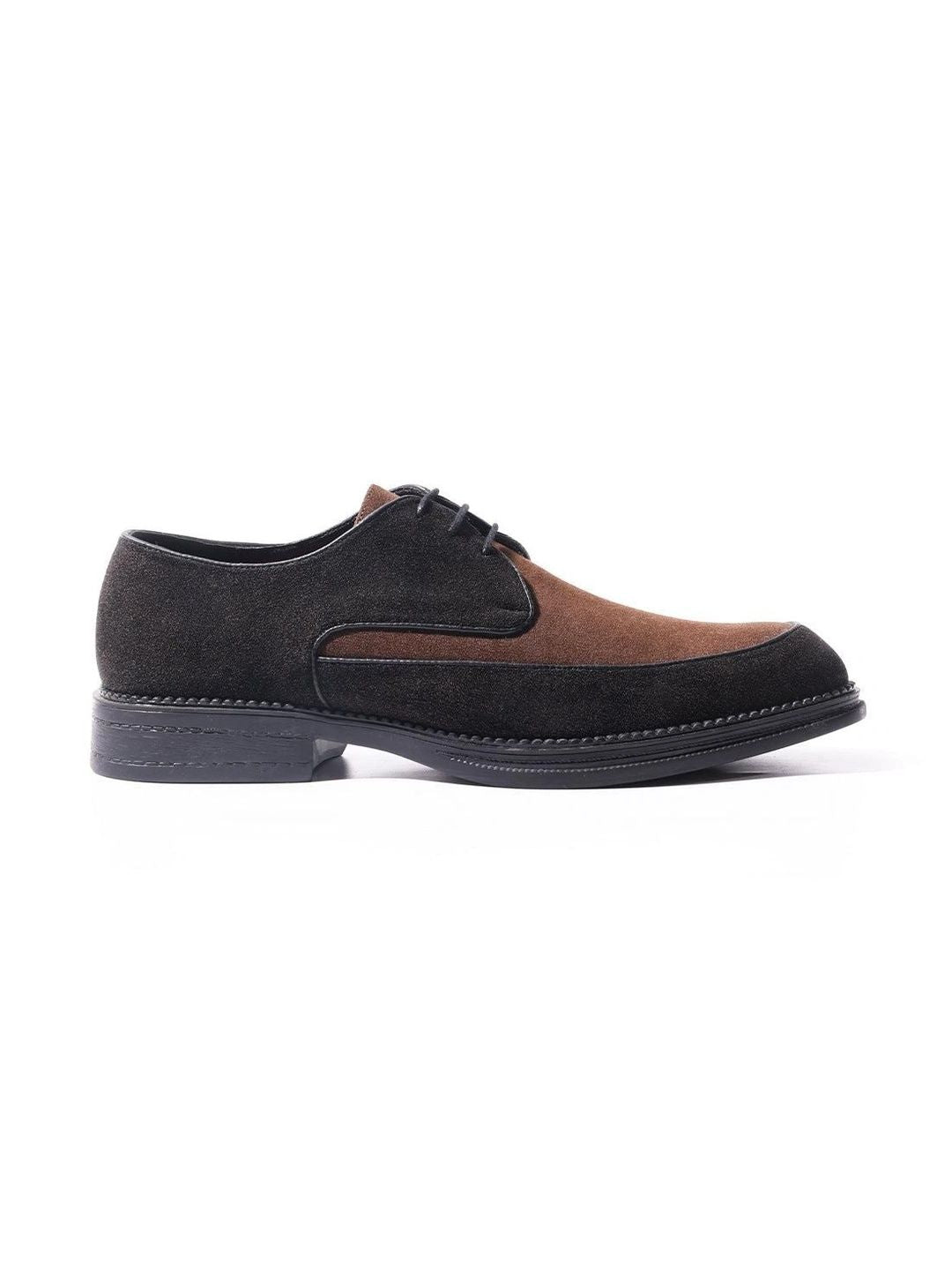 MONKSTORY Brown & Black Atelier 1860 Dual Tone Derby Lace-Ups