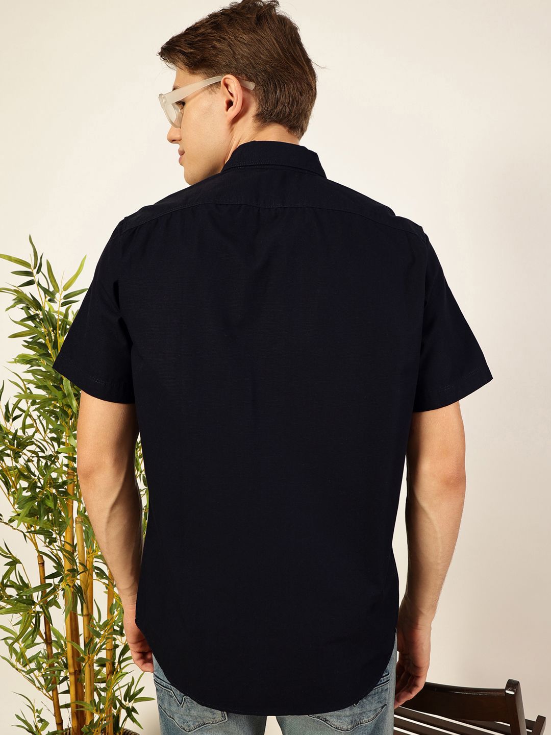 Thomas Scott Men Premium Cutaway Collar Solid Cotton Slim Fit Casual Shirt