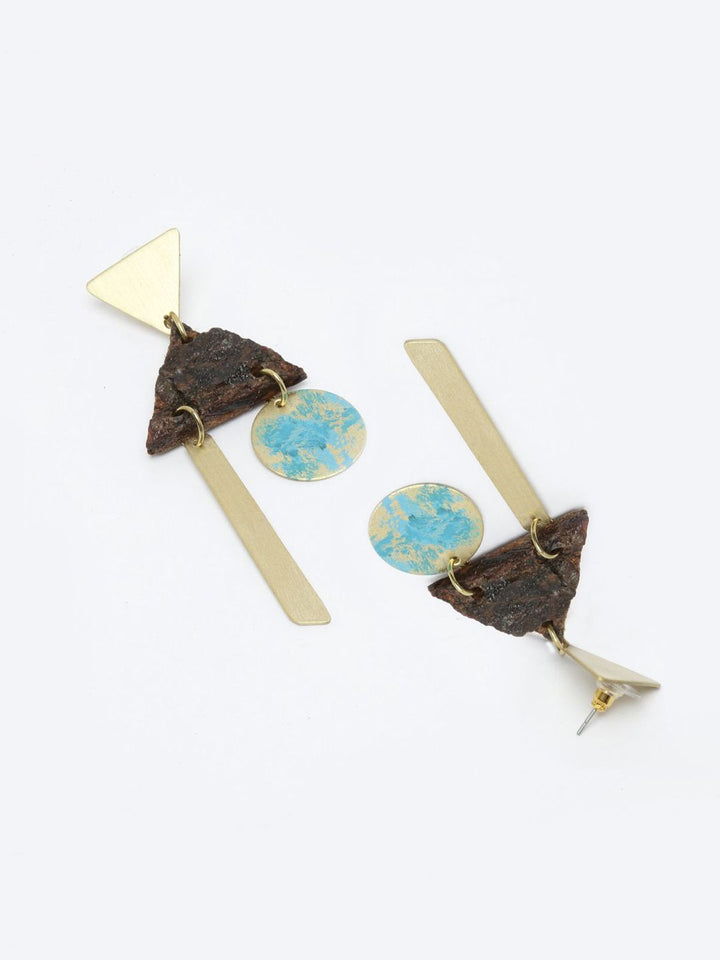 DressBerry Gold Plated Contemporary Drop Earrings