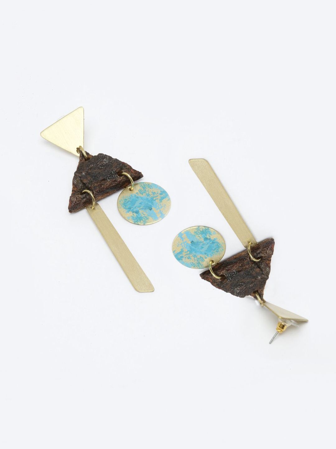 DressBerry Gold Plated Contemporary Drop Earrings