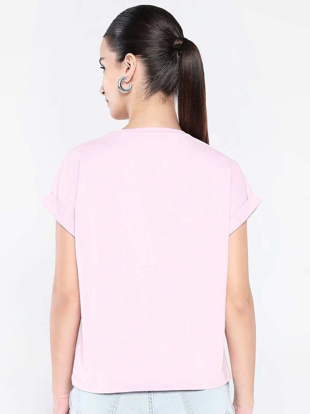 RAREISM Women Graphic Printed Round Neck Cotton Relaxed Fit T-shirt