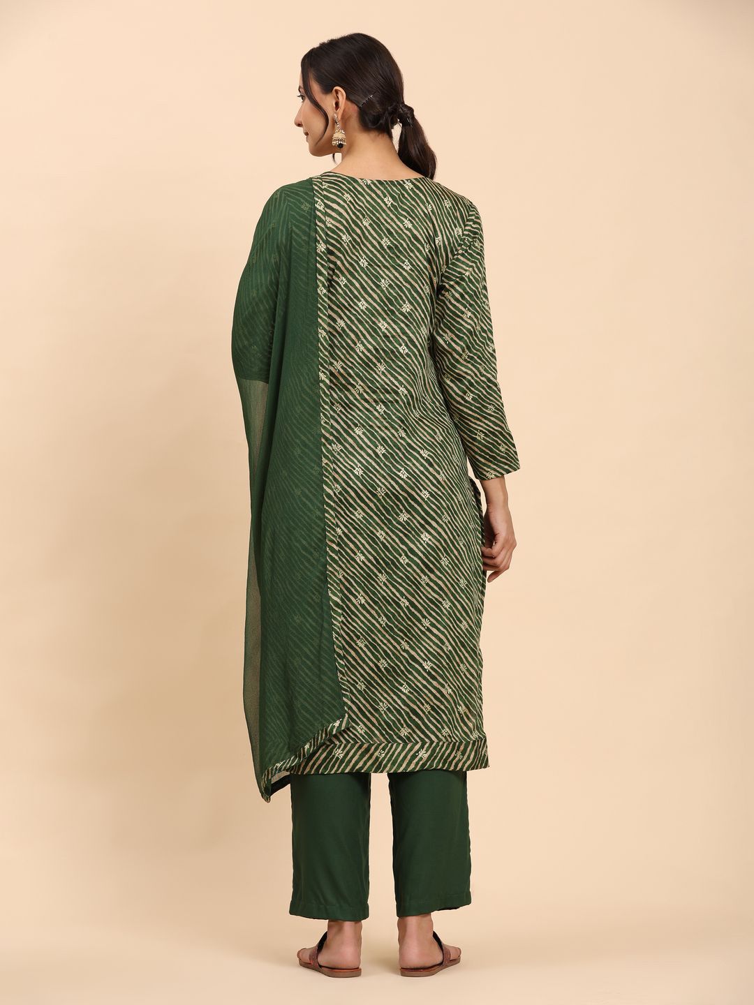 Kurta Berjalur Wanita Mamicha Dan Seluar Dengan Dupatta