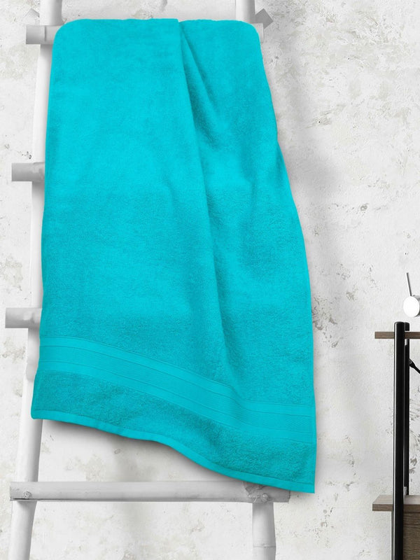 MYTRIDENT Teal Blue Cotton 500 GSM Bath Towel