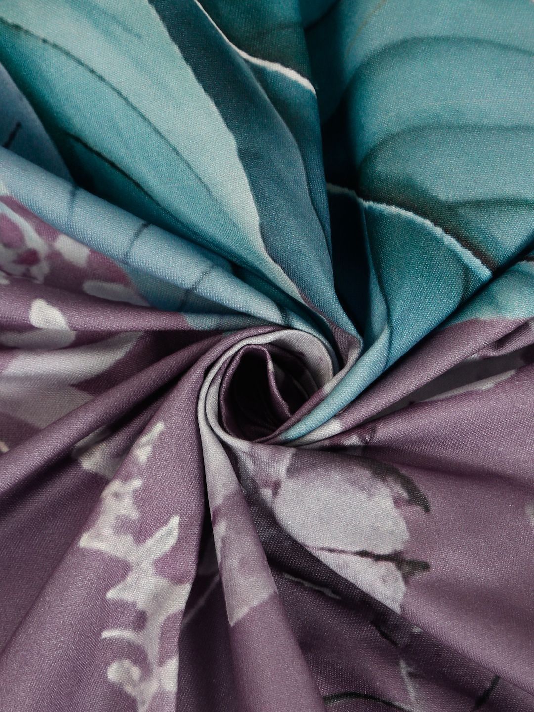 KLOTTHE Purple & Pink Printed 400 TC Double Bedsheet With 2 Pillow Covers-98.4 x 88.5 Inch