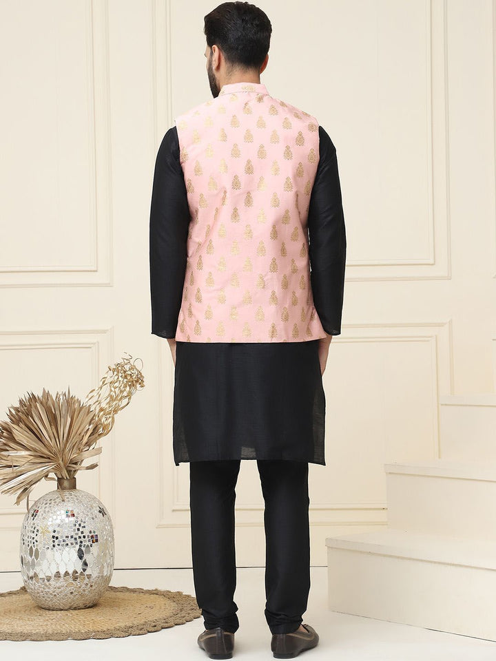 SOJANYA Mandarin Collar Kurta With Churidar & Nehru jacket
