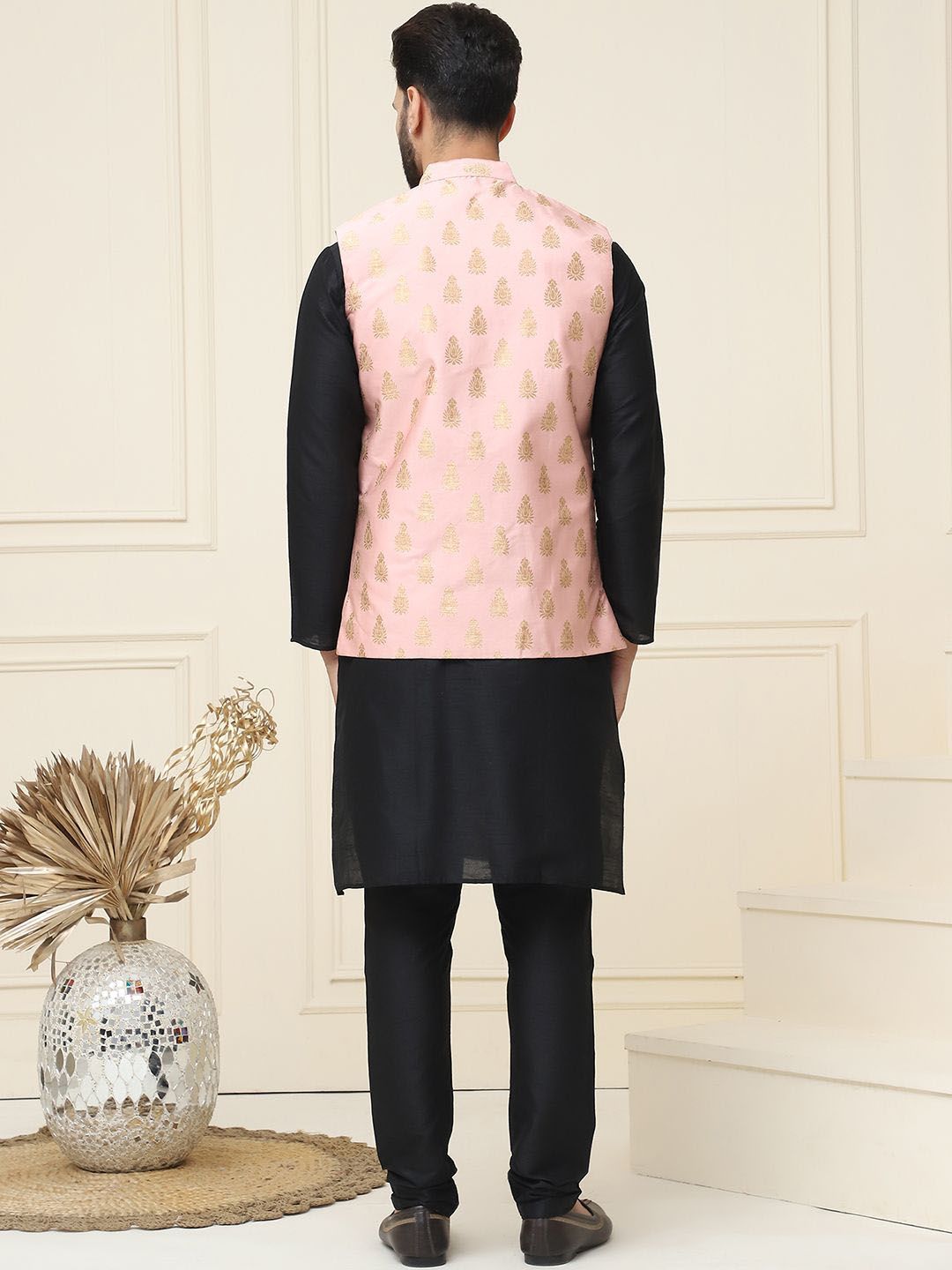SOJANYA Mandarin Collar Kurta With Churidar & Nehru jacket