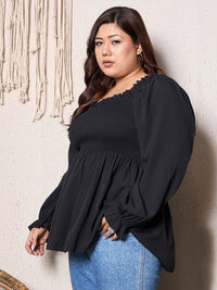 Berrylush Curve Puff Sleeve Empire Top