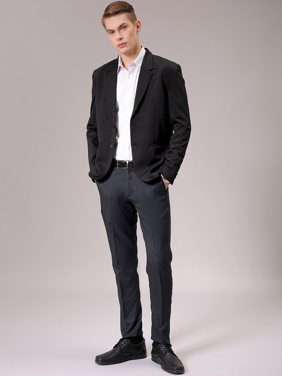 The Indian Garage Co. X Luxe Men Spread Collar Micro Ditsy Printed Slim Fit Formal Shirt