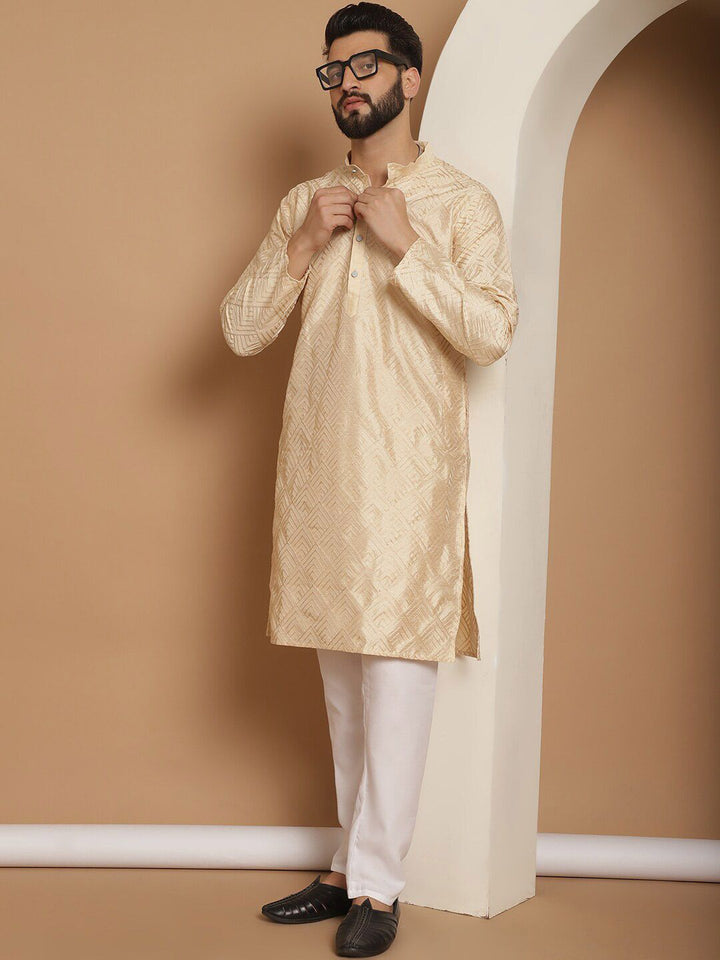 Anouk Embroidered Regular Pure Cotton Thread Work Detail Straight Kurta with Churidar
