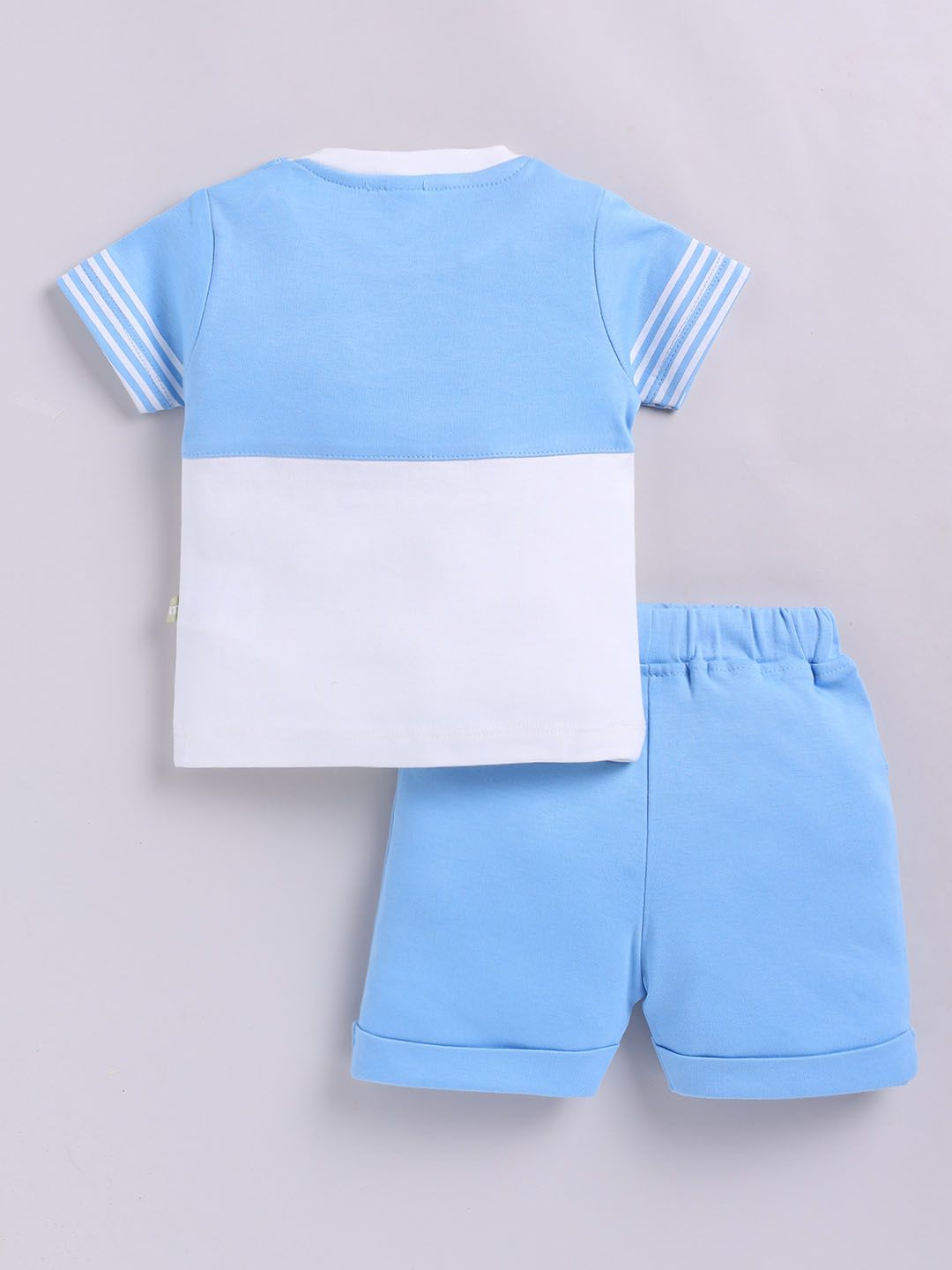 Moms Love Infant Boys Colorblocked Printed Pure Cotton Clothing Set