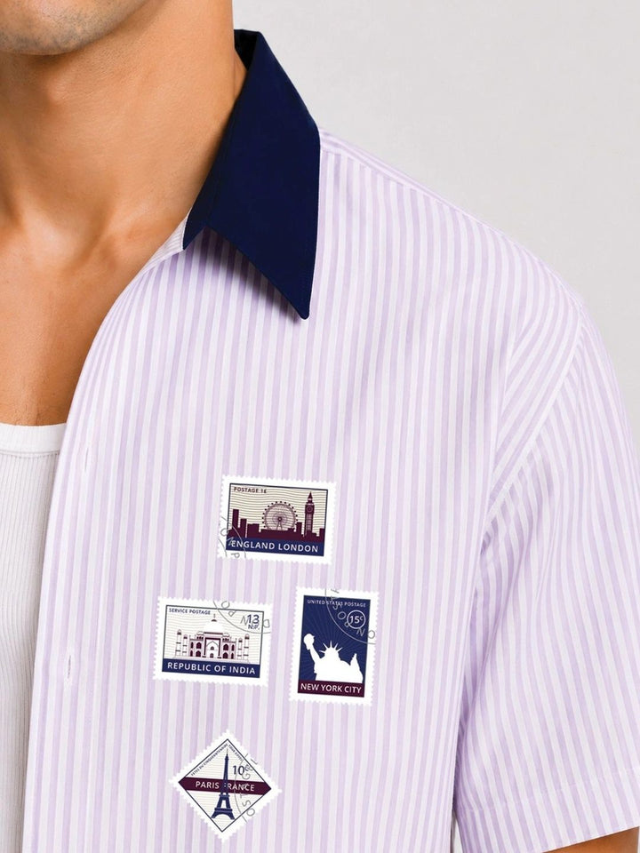 ADRO Men Relaxed Striped Casual Shirt