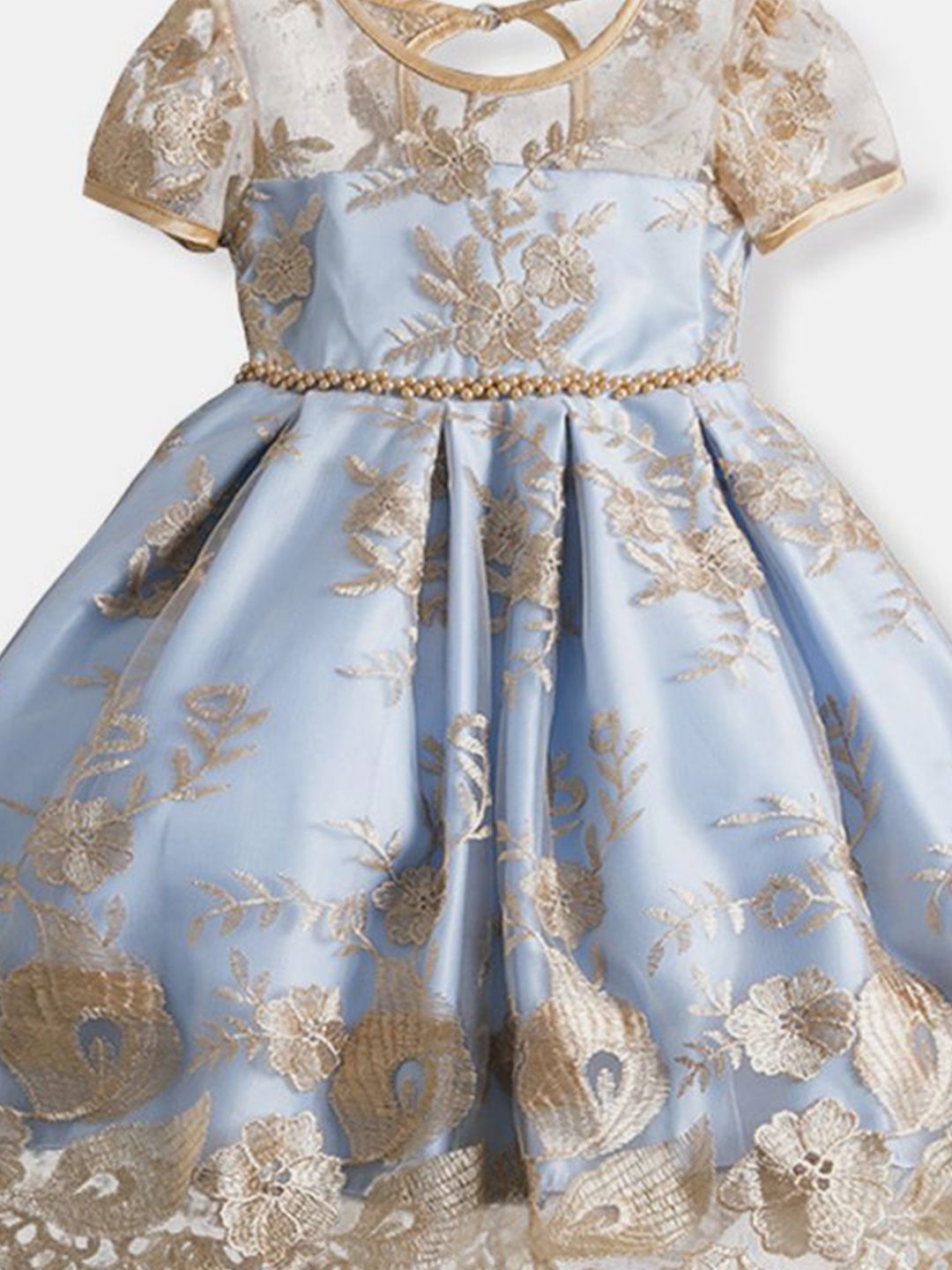 YK Girls Embellished Fit & Flare Dress