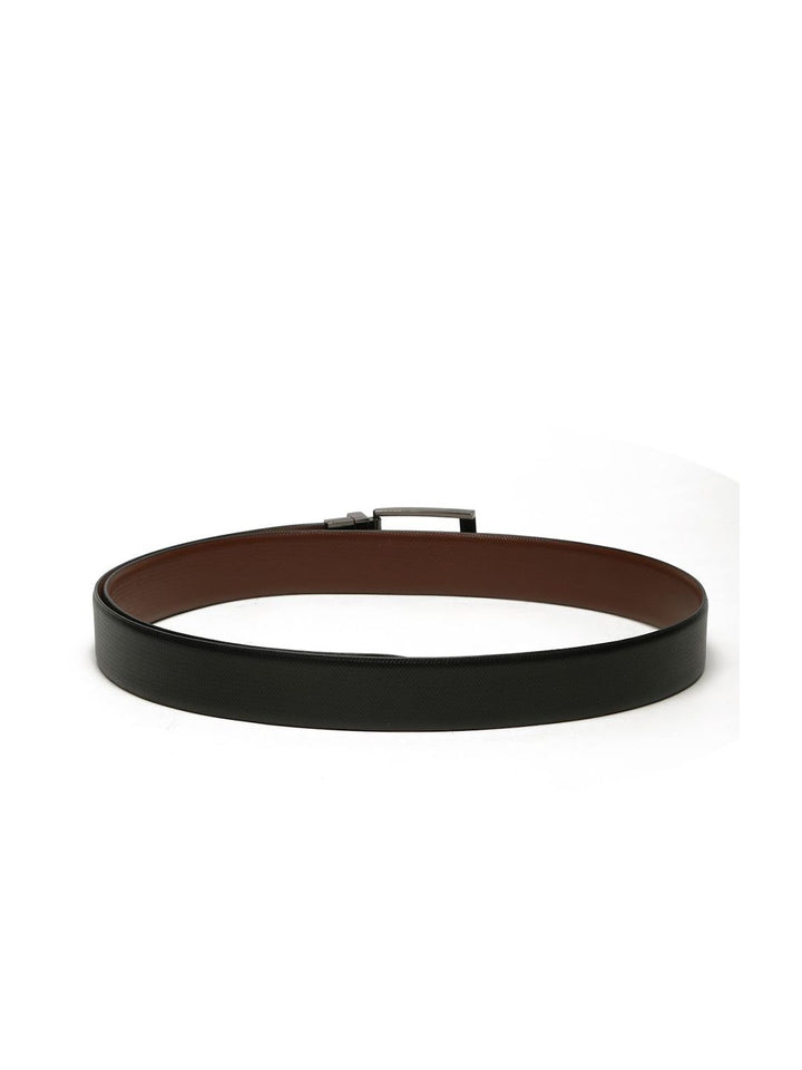 Teakwood Leathers Men Textured Leather Reversible Formal Belt
