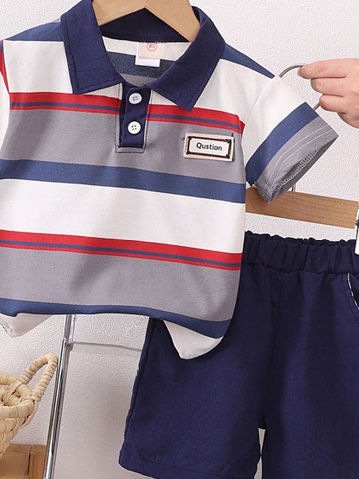 YK Boys Striped Cotton Clothing Set