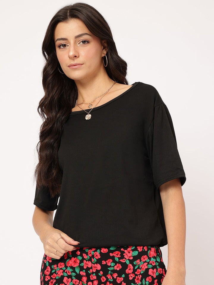 DressBerry Cuddle Core Cut-Out Strap Detail Back Relaxed Fit Top