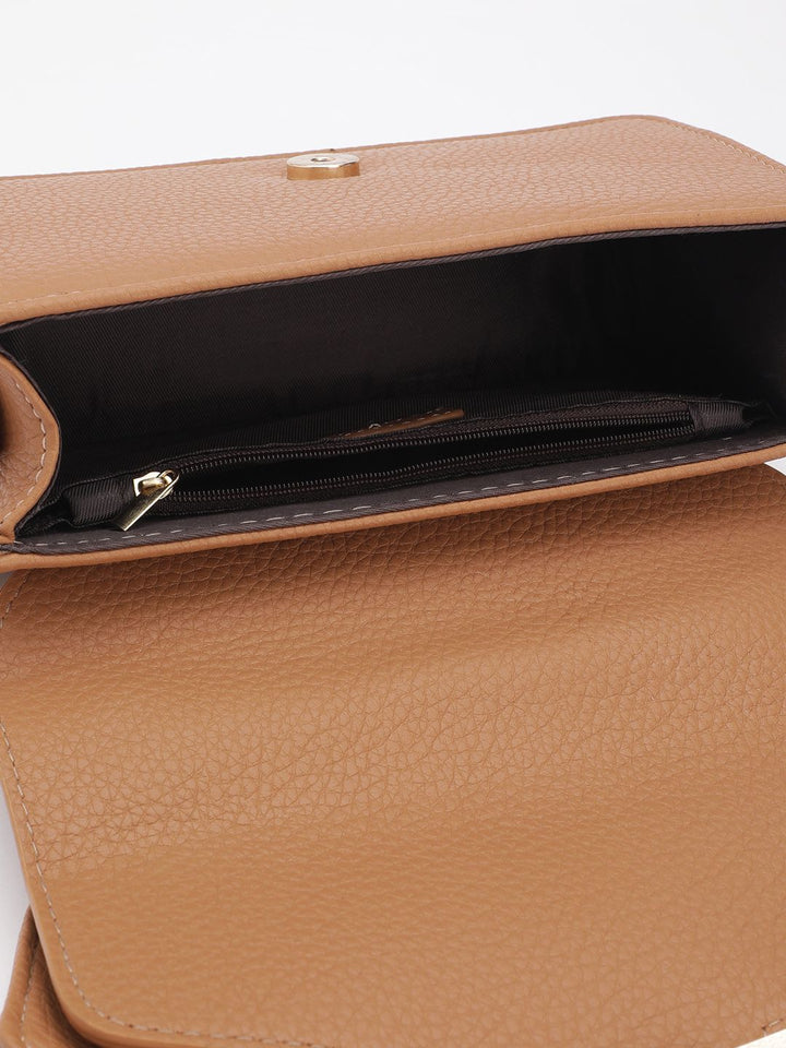 DressBerry Brand Logo Embossed Textured Satchel