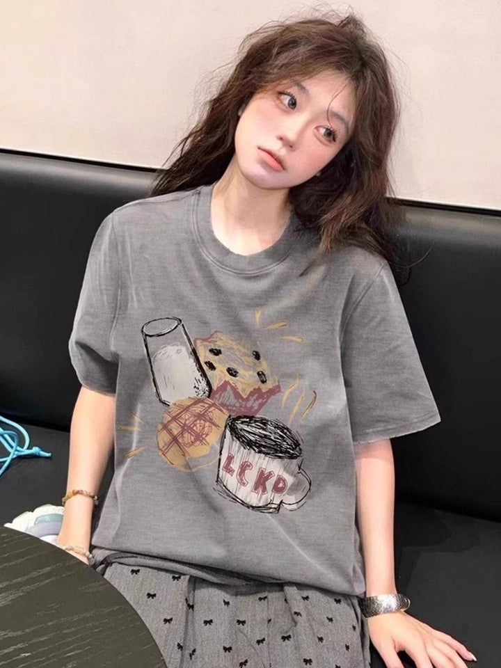 DressBerry Women Printed Pure Cotton T-shirt