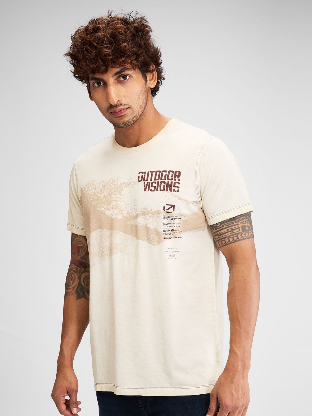SPYKAR Men Typography Pockets Slim Fit T-shirt