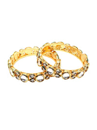 Set Karatcart dari 2 gelang Kundan berlapis emas