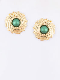 VOGUE PANASH Stainless Steel 18K Gold-Plated Circular Shape Studs