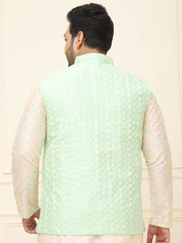 SOJANYA PLUS Jaket Sulam Lelaki Nehru Plus Size